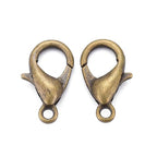 HDSupplies 100 Pieces - Lobster Clasps - Antique Bronze - 12x6mm w/ 1.2mm Hole - color: Antique Bronze, size: 12x6mm
