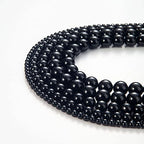 100Pcs Natural Stone Beads 6mm Black Oynx Round Gemstone Loose Beads with Elastic Bracelet String for Bracelets Necklace Jewelry Making - color: Black Oynx, size: 6mm