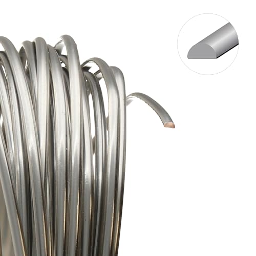 The Beadsmith Half-Round Craft Wire – Soft Temper Jewelry Wire, Titanium Color, 21 Gauge, 4 Yards - color: Titanium, size: 21 Gauge