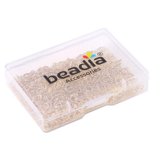 BEADIA 14K Gold Plated Jump Rings Non Tarnish 4mm 900pcs for Jewelry Making Findings - color: 14K Gold, size: 0.5x4mm