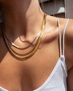 CHESKY Gold Necklace for Women-14K Plated/S925 sterling silver Snake Chain Necklace Dainty Simple Chunky Herringbone Necklace Gold Choker Necklaces Jewelry for Women Mothers Day Gifts for Mom - color: gold, style: 3mm 16.5 inch snake