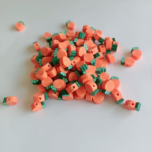 100pcs Carrot Polymer Clay 10mm Spacer Beads for Women Jewelry Making DIY Bracelet Necklace Hair Clip Easter Favor (Carrot) - color: Carrot