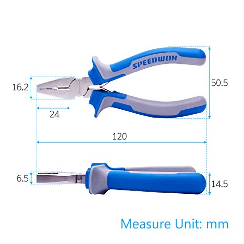 SPEEDWOX Micro Linemans Pliers Mini Combination Pliers 5 Inches Small Wire Cutters for Jewelry Making Precision Fine Pliers Serrated Jaw Craft Hand Tools with Spring Chrome Vanadium Steel - style: 5" Lineman's Plier