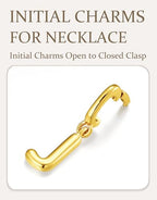 OVRUNS Initial Charm for Women,Letter Bracelet Necklace Charms Alphabet Pendant Charms With Clasp - color: Gold, style: Letter J