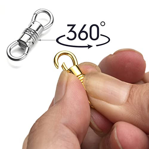 Zpsolution Double Open Swivel Pendant Clasp Connectors Bails for Necklace, Removable Pendant Findings 4PCS Gold - color: 4 Glod