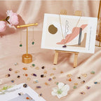 SUPERFINDINGS 84Pcs 7 Colors Natural Stone Pendants Mixed Gemstone Charms with Light Gold Stainless Steel Jump Ring Mixed Color Dangle Charms for Earring Necklace Bracelet Jewelry Making 14mm - color: Golden