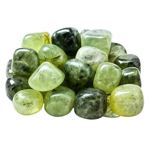 Amazing Gemstone Prehnite Crystal Tumbled Stones Polished Rocks - Natural Gem Stones for Healing - DIY Crystals for Protection (1 Piece) - color: Prehnite