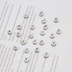 1000pcs Silvery Letter Beads for Bracelets, 4x7mm Black Alphabet A-Z Beads for Jewelry Making Friendship Bracelets (4 * 7 Silver) - color: 4x7mm silver