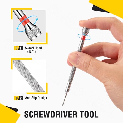 Chumia 8 Pieces Precision Watch Screwdriver Set, 0.6-1.8 mm Micro Jewelers Repair Screwdriver Set for Eyeglasses Jewelry Work, Electronics Repair(Flathead, Phillips) - size: 0.6-1.8 mm, style: Flathead, Phillips