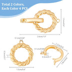 PH PandaHall 8pcs 18K Gold Plated Brass Fold Over Clasps 25.5mm Fold Over Clasp Extender, Double Bail Clasps Jewelry Extender Clasp for Bracelet Necklace Anklets Jewelry Making Accessories
