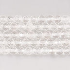 Angelstones Natural Gemstone Small Beaded Stretch Bracelet, 4mm Faceted Round Beads, Crystal Healing Bracelet for Women - color: Clear Quartz