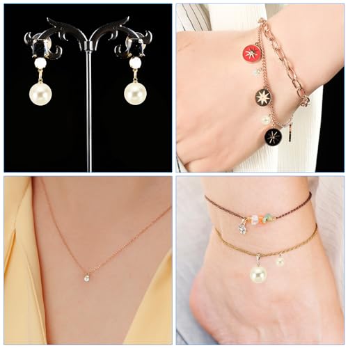 PATIKIL Pearl Charm, 100pcs Pearl Beads Faux Pearl Pendant Charm DIY for Jewelry Making Bracelets Earrings Necklace Crafts - color: Golden White, size: 6mm