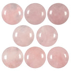 moonsix 10PCS Round Rose Quartz Cabochons Flatback CAB Gemstone Beads Crystal Flat Stone for DIY Craft Jewelry Making, 16mm - color: pink, size: 16mm