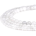 RUBYCA Wholesale Natural White Jade Gemstone Round Loose Beads for Jewelry Making 1 Strand - 4mm - color: White Jade, size: 4 MM