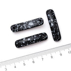 5PCS Natural Snowflake Stone Rectangle Curved Beads Gemstone Pendants Connectors for DIY Bracelet Neclace Jewelry Making - color: Snowflake