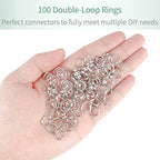 Pawfly 100 Pack 2/5 Inch Mini Split Jump Ring with Double Loops Small Metal Rings Connectors for Jewelry Necklaces Bracelets Earrings Crafts Ornaments and DIY Arts - size: 2/5 Inch,100 PCS