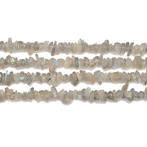 PLTbeads 5-8mm Natral Healing Gemstone Waist Bracelets Necklace Kit Irregular Stone DIY Crafts Design Jewelry Making 1 Strand per Bag Approxi 34 inch (Labradorite Chips) - color: labradorite Chips