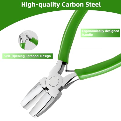 URSKYTOUS 2Pcs Jewelry Pliers Set Jewelry Making Tools Kit Include Nylon Jaw Pliers 6 In 1 Bail Making Plier for Beading Looping Shaping Wire DIY Crafts Rings Jewelry Making Supplies (Blue-Green) - color: Mk Blue,green
