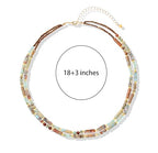 Elisheva Natural Stone Choker Necklace for Women, Boho Natural Emperor Jasper Stone Lace Agate Beaded Crystal Necklace, Gemstone Jewelry Gift for Her - style: 2 layered Shoushan stone