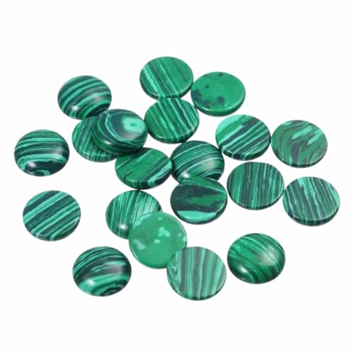 20pcs 4mm Natural Stone No Hole Malachite Semicircle Smooth Cabochons Beads Healing Chakra Crystal Stone Bead for Jewelry Making Rings Earrings Necklace Bracelet DIY Crafts - color: Malachite, size: 4mm