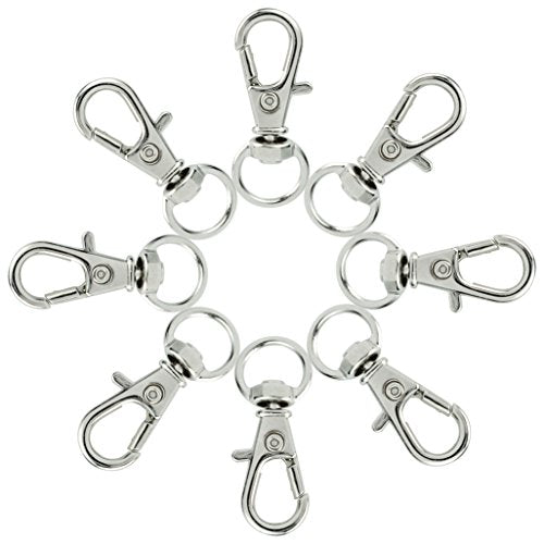 50 pcs Swivel Clasps Lanyard Snap Hook,cnomg Metal Swivel Lanyard Snap Hook Lobster Claw Clasp(Sliver) - color: Sliver, size: 1.2 inches