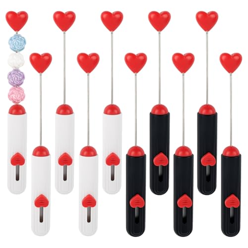 10 Pack Beadable Letter Openers Blanks Heart Metal Beaded Envelope Opener for Slitter Mail 5 Colors - color: 2 Colors