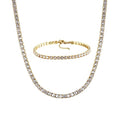 Tewiky Layered Necklaces for Women Non Tarnish- Chunky 14k Gold Plated Herringbone/Snake/Rope/Box/Cuban Link Chain for Women Waterproof Layering Stack Choker Necklace Trendy Dainty Tarnish Free Jewelry Set - color: Tennis Necklace Set Gold