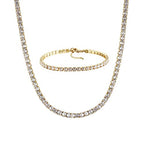 Tewiky Layered Necklaces for Women Non Tarnish- Chunky 14k Gold Plated Herringbone/Snake/Rope/Box/Cuban Link Chain for Women Waterproof Layering Stack Choker Necklace Trendy Dainty Tarnish Free Jewelry Set - color: Tennis Necklace Set Gold