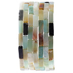 Natural Amazonite Rectangle Tube Beads 4x13mm 38cm/str Loose Semi Gemstone Stone Beads for Making Bracelets Necklace Earrings - color: Amazonite, size: 4x13mm Rectangle