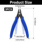 5 Inch Micro Wire Flush Cutters, 3Pcs Spring Loaded Precision Wire Snips for Jewelry, 3D Printing, Electronics & Crafts - Navy Blue - color: Blue