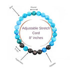 Black Obisidian Bracelets for Men 8" Inch Full Stretch Healing Crystal Bracelet, Beaded Charm Bracelet for Men Gifts Fathers Day Anniversary Birthday Gifts for Him - color: Hypersthene & Apatite Bracelets