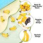 Craftdady Fruit Dangle Charms Pendants Cute Resin Food Pendants Apple Orange Pineapple Strawberry Pendants Lovely Vegetable Mushroom Charms for DIY Craft Earring Bracelet Necklace Jewelry Making - color: Yellow, Banana