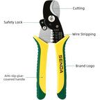 SENDA 7 Inch Wire Strippers Cutter Pliers Multi-Function Hand Tool Cable Cutting Wire Cutters 8-14 AWG Wire Cutters Precision Wire Stripper with Lock Spring Loaded Communications Cable Cutting - style: Cable strippers
