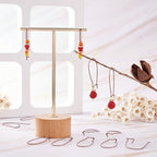 PH PandaHall 50-Piece Red Copper Kidney Earring Wires, Brass Hoop Earrings Components, 33mm/1.3inch