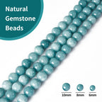 100pcs 6mm Blue Chalcedony Beads Natural Gemstone Beads Round Loose Beads for Crafting and Jewelry Making - color: Blue Chalcedony, size: 6mm
