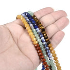 7 Chakra Gemstone 6mm Gemstone Faceted Rondelle Loose Beads DIY Jewelry Making Beads 16 Inch - color: 7 Chakra Gemstone