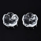 KISSITTY 100pcs Flower Glass Beads Transparent Crystal Aesthetic Flowers Drilled Bead Caps Charm Spacers for DIY Necklaces Earrings Bracelets Jewelry Craft Making for Women - color: Transparent