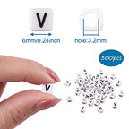 FASHEWELRY 300Pcs Cube White Acrylic Letter Beads 6x6mm Letter V Alphabet Beads for DIY Bracelet Necklace Jewelry Making - color: Letter V, size: 6x6x6mm