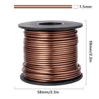 Aluminum Craft Wire, 75 Feet 1.5mm/ 16 Gauge Brown Bendable Soft Metal Aluminum Wire Roll Bulk for DIY Crafts Sculpting Jewelry Making - color: Brown, size: 16 Gauge