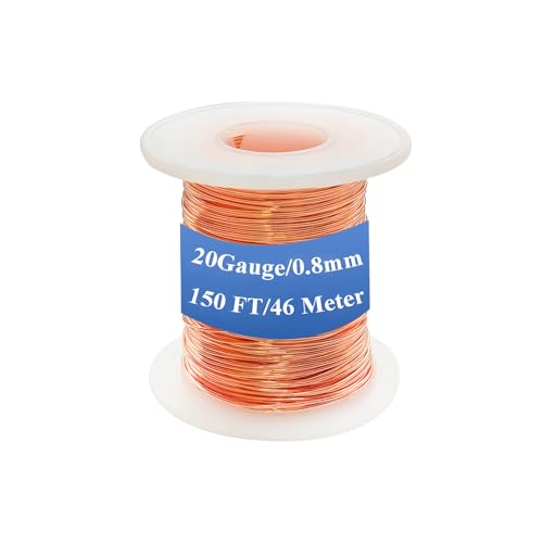 99.95% Bare Copper Wire 20Gauge (0.031") 150ft (46mm) Copper Wire for electroculture Gardening, Bonsai, Jewelry Making Beading Garden Plants,Ground Wire & DIY Craft (20Gauge,150FT)
