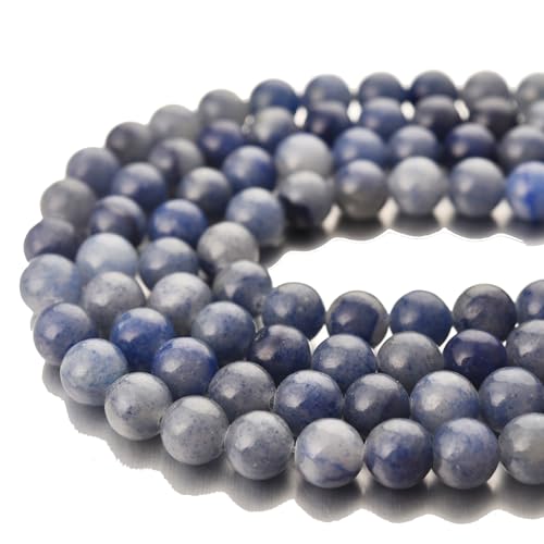 6mm Natural Blue Aventurine Gemstone Beads Round Loose Stone Beads for Jewellery Making 15"/Strand (Blue Aventurine,6mm) - color: Blue Aventurine, size: 6mm
