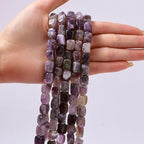 Natural Large AmethystCube Stone Beads 8x11mm 38cm/str Loose Semi Gemstone Stone Square Beads for Making Bracelets Necklace - color: Amethyst