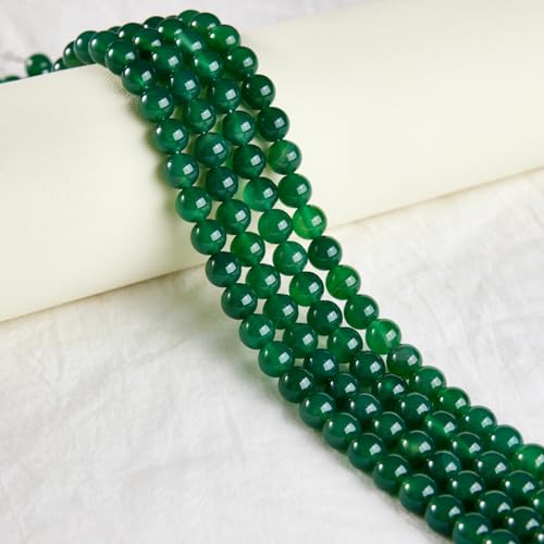 100pcs 6mm Green Agate Beads Natural Gemstone Beads Round Loose Beads for Jewelry Making - color: Green Agate, size: 6mm