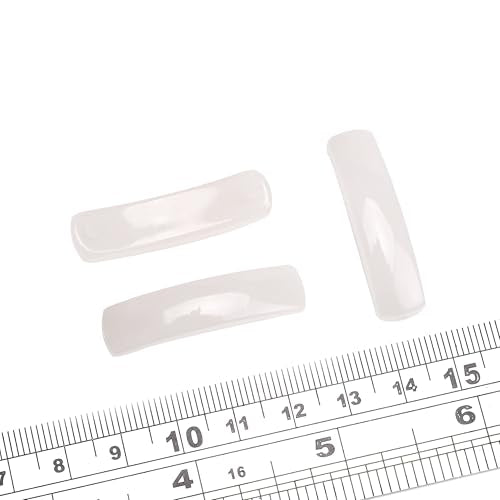 BEADIA Natural Curved White Agate Stone Beads 36x10mm 4pcs for DIY Bracelet Jewelry Making - color: White Agate