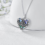 SOULMEET Personalized Silver Locket Necklace That Holds Pictures Photo Keep Someone Near to You, Memorial Custom Lockets Necklaces Letters Engraving for His Her - color: D2-Abalone tree-Black, style: Locket Necklace Only