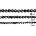 65Pcs Black Larvikite 6mm Beads Natural Stone Round Gemstone Genuine Real Stone for DIY Bracelet Jewelry String Making - color: Black Larvikite, size: 6mm