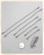 MKCYD Necklace Extender and Magnetic Necklace Clasp, Magnetic Clasps for Bracelet Extenders Sliver Chain Extension for Jewelry Repair Kit - color: 14Pcs Silver