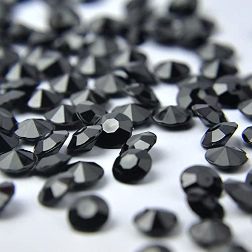 ZKC 10mm 1000PCS Crystal Acrylic Diamond Vase Fillers Beads for Wedding Centerpiece Table Scatter Shower Party Vase Beads Decorations(Black) - color: Black