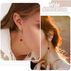 PH PandaHall 50-Piece Red Copper Kidney Earring Wires, Brass Hoop Earrings Components, 33mm/1.3inch