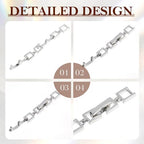 3 Pcs Bracelet Extender Silver Necklace Extender Silver Jewelry Clasps Women Foldover Clip Link Extensions for Necklace Extension Bracelet Extension Jewelry Making